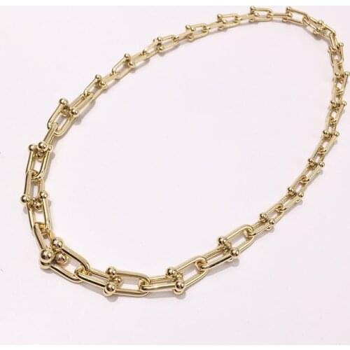 Fashion Bamboo Joint Shaped Unisex Chain Necklace Jewelry 45cm and 55cm length Charm Brand Design For Women 3 Colos for Choosing