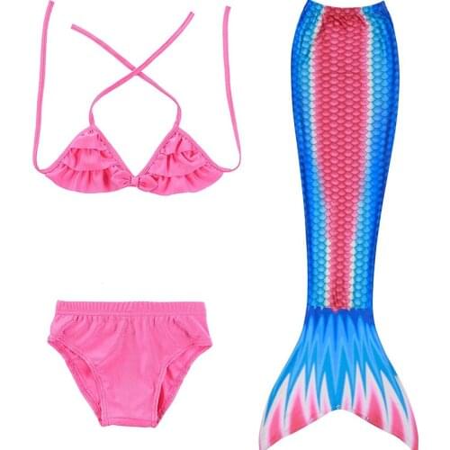2020 Girls summer Swimmable Mermaid Tail Dress Kids Carnival Accessory childrens bikinis Dresses Swimsuit set Swimming goggles