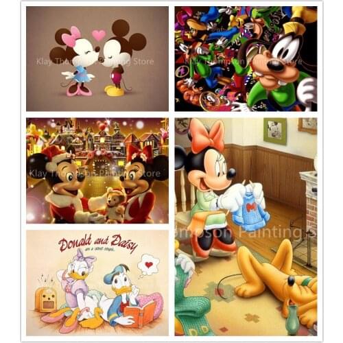 Disney Cartoon Mickey Mouse And Donald Duck Canvas Painting Posters And Prints Cuadros For Children Room Wall Gift Decoration