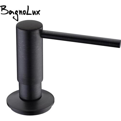 Matt Black Solid Brass Matte Black Kitchen Soap Dispenser Commercial ORB Lotion Dispenser With Abs Pump