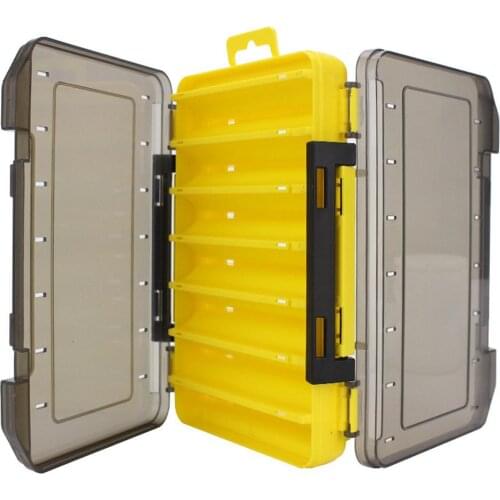 Double Sided Fishing Tackle Box 12 14 Compartments Bait Lure Hook Storage Box Fishing Accessories Plastic Storage Case