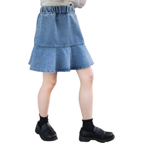 Denim Shorts Fashion Pantskirt Shorts For Girls Buttons Skirt Casual Summer Shorts 1pc Teens Shorts Childrens Clothes Pants