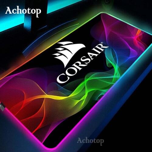 Corsair logo LED Light Gaming Mouse Pad RGB Large Keyboard Cover Non-Slip Rubber Base Computer Carpet Desk Mat PC Game Mouse Pad