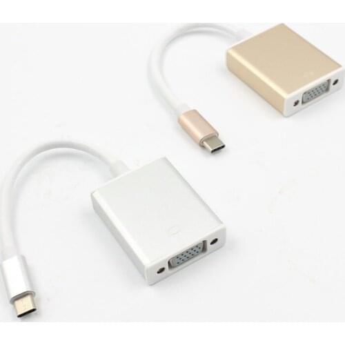 USB3.1 Type C Male and Female VGA Adapter Cable 1080P12 Inch FHDChromebook Pixel Version for Macbook