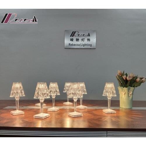 Hotel USB led rechargeable table lamp cordless table lamp Restaurant Bar Hotel acrylic crystal art table lamp