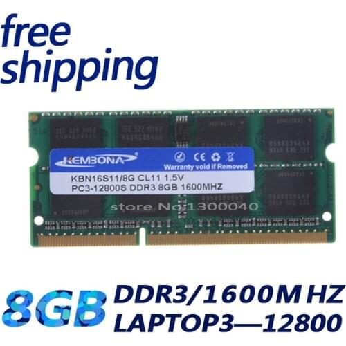 KEMBONA DDR3 8GB 1600Mhz PC3-12800 RAM DDR3 1600Mhz 8GB for All Motherboard SO-DIMM RAM DDR3 laptop MEMORY Free Shipping