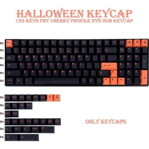 PBT Keycap 129 Keys Cherry Profile DYE-SUB Personalized Keycaps For Cherry MX Switch Mechanical Keyboard