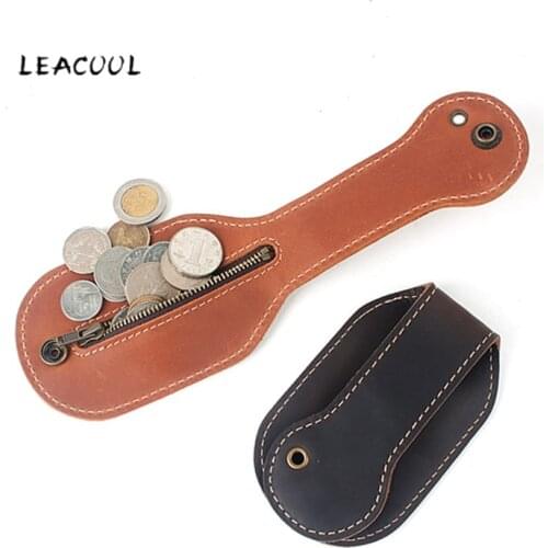 Boston Racket Gryene Jack Sap Genuine Leather Coin Purse Bag Cowhide Pocket Pouch Self Defense Multi Function EDC Tool