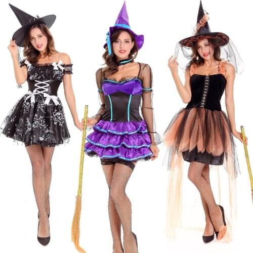 Halloween Masquerade Evil Witch Cosplay Costume Carnival Party Dark Devil Queen Vampire Fancy Dress