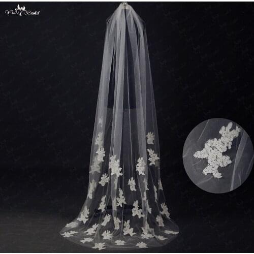 RSV12 Veil Bridal Ivory Lace Applique