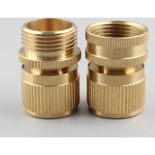 Brass 3/4'' Female Male Thread Water Connector Faucet Joint Car Washing Water Gun Hose Quick Connector Garden Irrigation Fitting