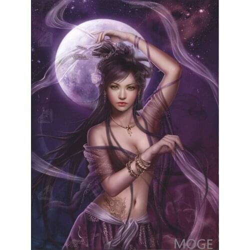 Moonlight beautiful girl DIY Diamond Painting Kit Diamond Floral cross Stitch Rhinestone Mosaic Painting Hanging Murals