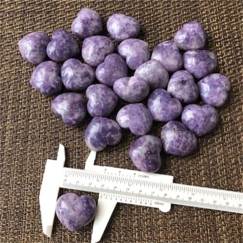 Natural quartz purple Lepidolite heart shaped crystal stone for home decoration