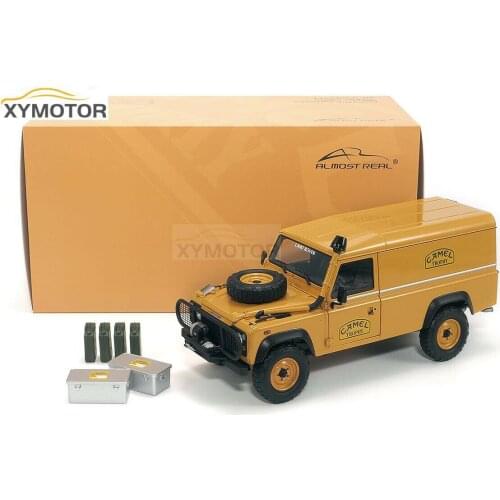 Almost Real AR 1:18 For Land Rover 110 Camel cup Borneo Support 1985 Diecast Model Car Gift Collection Ornament Metal,Plastic