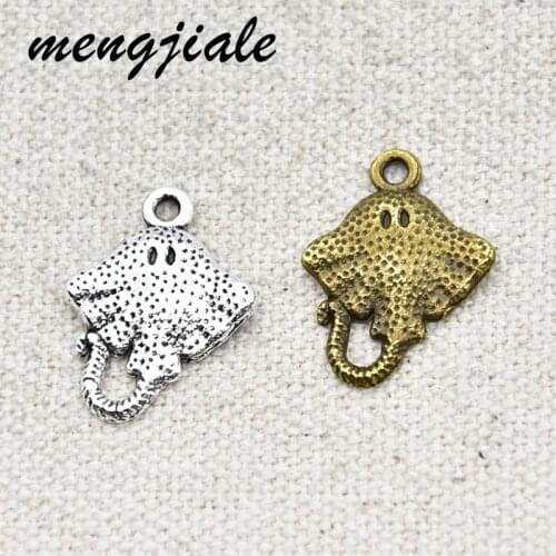 20pcs Stingray Fish Charm Pendant fit Bracelet Necklace Antique Bronze Plated Jewelry DIY Making Accessories 20*15mm
