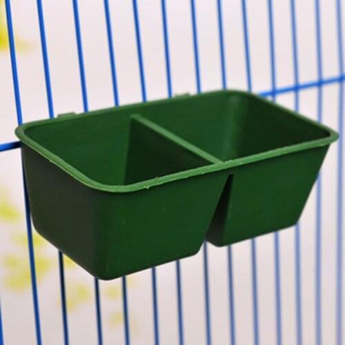 Double Bowl Bird Feeder Cage Dual Water Drink Eating Device Parrot Pigeon Trough