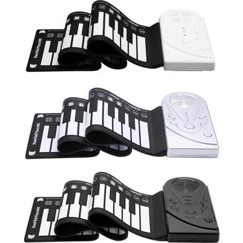 Portable 49-Key Flexible Silicone Roll Up Piano Folding Electronic Keyboard Flexible Silicone Electronic Roll Up Piano