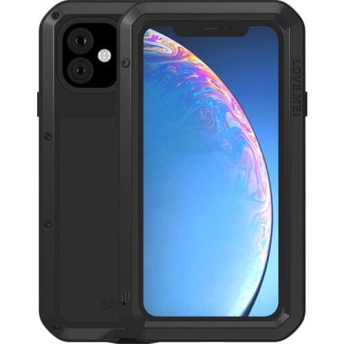 LOVEMEI Luxury Dirt-resistant Anti-knock Metal Aluminum Cases Cover with Gorilla Glass For iPhone 11 12 Heavy Duty Protection