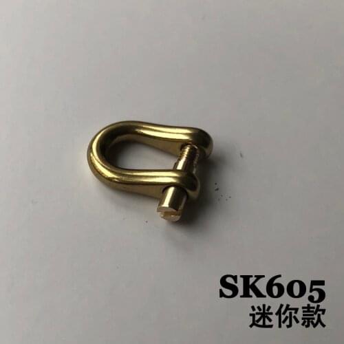 SK605) 2pc X-Small Solid Brass Shackle Joint Connect Key Chain Hook Leathercraft