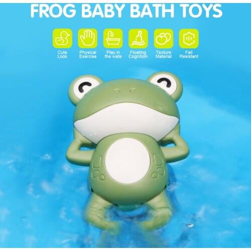 Cute Cartoon Baby Bath Toys for Children Water Toys Gifts Wind-up Clockwork Frog Bath Toy for Kids Swimming Pool Water Game