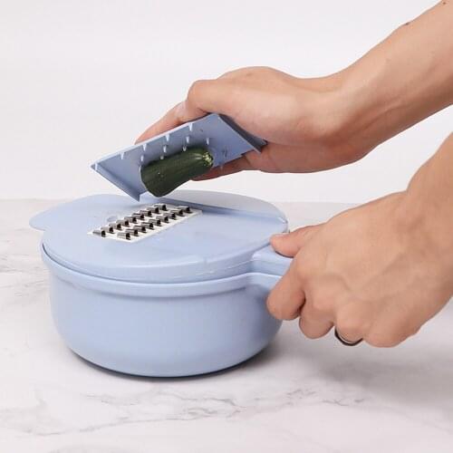6 In 1 Multifunctional Vegetable Cutter Grater Shredders Drain Basket Slicers Garlic Press Gadgets Kitchen Accessories