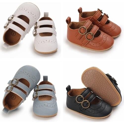 Vintage Baby Shoes Newborn Infant Boy Girl Classical PU Soft Anti-slip Toddler Crib Crawl Shoes Moccasins 10-colors