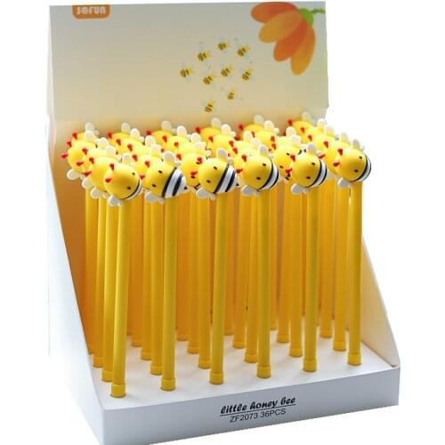 1pcs Creative Stationery 0.5mm Cute Pen Novelty Bee Modeling Yellow Student School Writing Office Black Blue Gel Pen