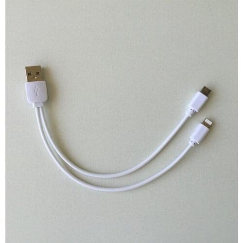 22cm 1 to 2 Phone Cable Cord 0.2M 2 in 1 universal usb cables multi charger line For iPhone5 6 7 for Samsung V8 Android phone