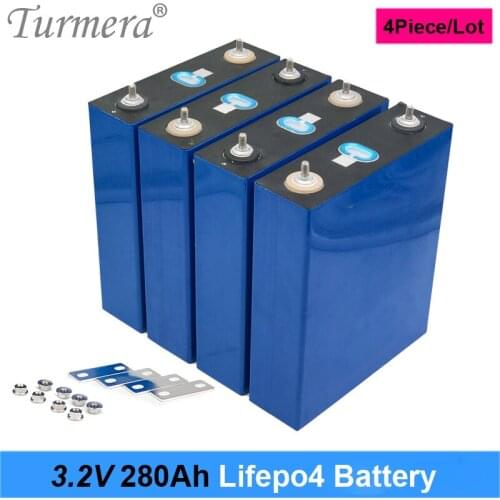 4Pieces 3.2V 280Ah Lifepo4 Battery 12V 24V 280AH Rechargeable Battery Pack for Electric Car RV Solar Energy Storage System NoTax