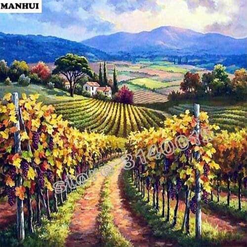 5D Needlework diamond painting Grape hut square drill full laid diamond embroidery beadwork pictures home decor BCD109