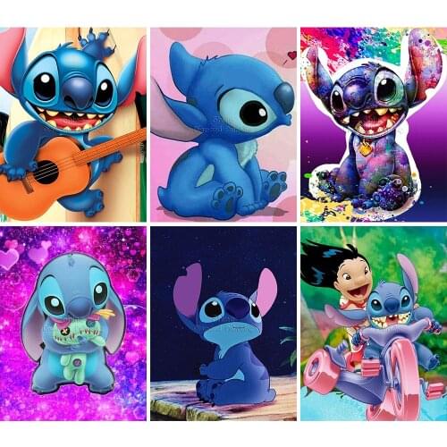5D DIY Diamond Painting Cartoon Blue Little Monster Disney Mosaic Set Full Square Round Cross Stitch Embroidery Home Decor Gift