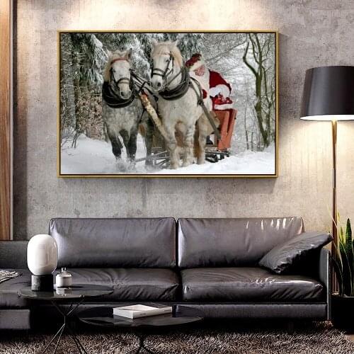 Artcozy Oil Canvas Painting santa_claus_is_coming_for_christmas For Home Decoration Wall Art