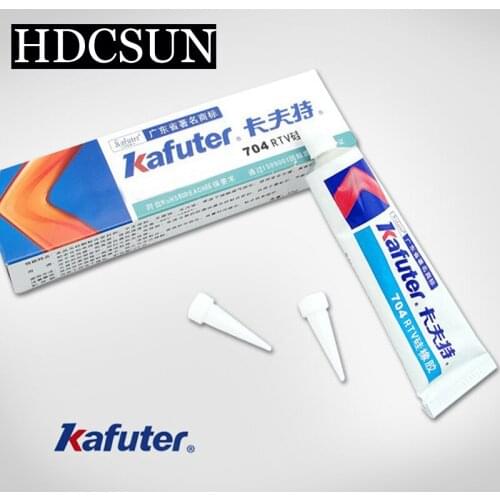 Free shipping 10 pcs/lot 45g Kafuter Silicone Industrial Adhesive 704 RTV Silicone Rubber White Glue
