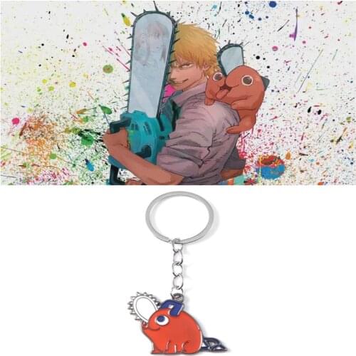 Anime Chainsaw Man Keychain Cartoon Chainsaw Devil Pochita Metal Key Chains for Women Men Car Bag Keyring Jewelry Gift