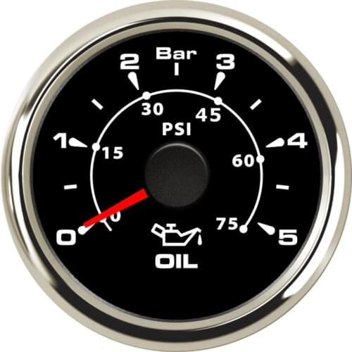 DC 12V 52mm 2" Digital Oil Pressure Meter Gauge Indicator 0~5bar/0~75psi Display with 8 color backlight