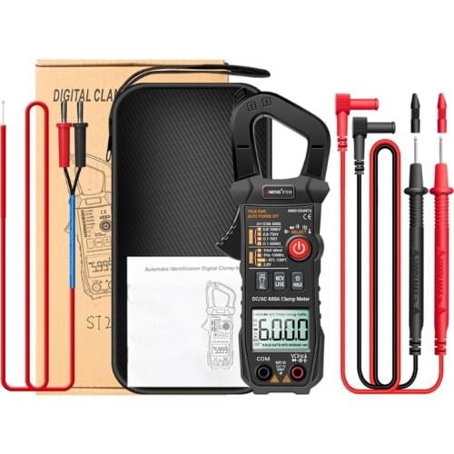 True RMS 6000 Counts Professional Clamp Meter DC/AC 600A Digital Multimeter Clamp Current Tester ST210 Eletric Tool High quality