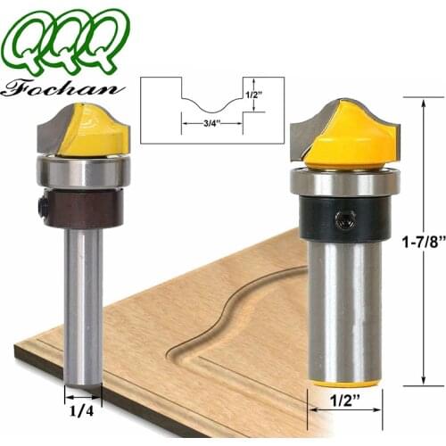 QQQ 1pc 6 1/4 8mm 1/2" Faux Panel Ogee Router Bit Arc-shaped Riving Bit Tungsten Carbide Woodworking Milling Cutter for Wood 5.0