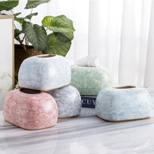 Ceramic Paper Towel Box коробка для салфеток INS Style Simple Light Luxury Restaurant Home Creative Papers Drawing Napkin Boxes