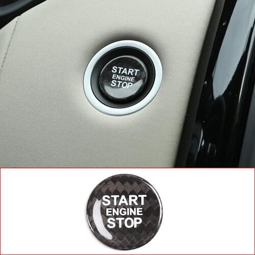 For Land Rover Discovery Sport Discovery 5 Range Rover Evoque/Vogue Real Carbon Fiber Car Engine Start Stop Switch Button Cover