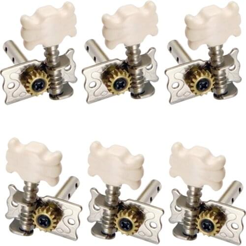 6 Pack 3R3L Silver Classical Guitar String Tuning Pegs Keys Tuners for Guitar Accessories