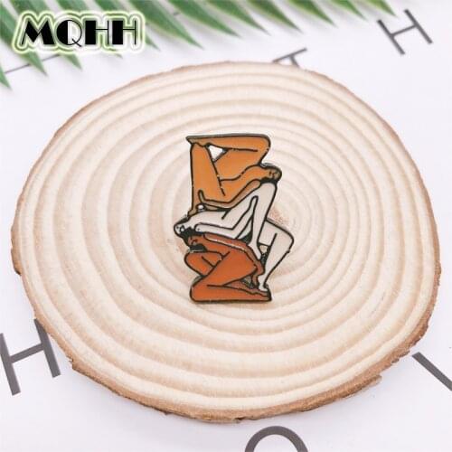 Creative Fun Human Body Art Sculpture Enamel Brooch Alloy Badge Clothes Bags Pins Accessories Jewelry Gifts For Friends
