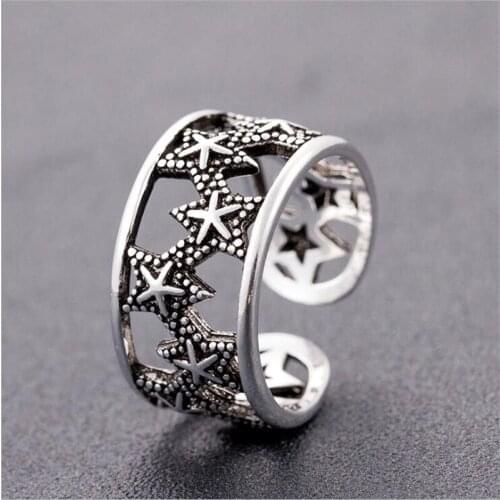 Summer Vintage Star Rings For Women Boho Geometric Female Finger Rings Party Bohemian Jewelry Korean Gift