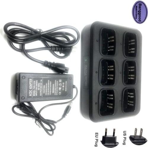 Multifunctional AC/DC Adapter 6-Way Rapid Charger For Motorola GP340 GP360 GP640 PRO5150 PR860 GP328 PTX760 HT750 MTX850 Radio