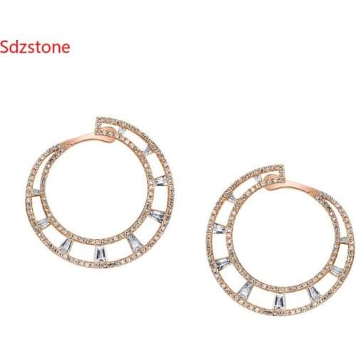 Fashion Women Girl Trendy Large 35mm round Earrings Big Smooth Circle Earrings Brand Loop Earrings Jewelry