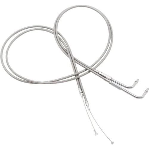 Motorcycle 130cm Stainless Steel Throttle Cable For Harley FXST FLHRC FLHRCI FLHRI FLHT