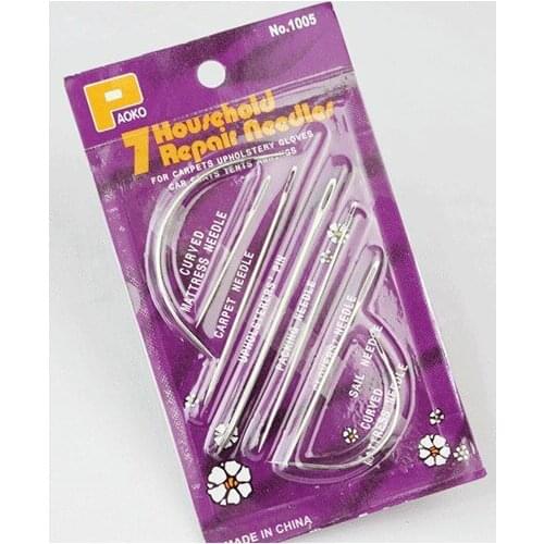 7pcs/pack household repair hand needle set for canvas leather carpet Upholstery tent 4pack/lot free shipping wholesale