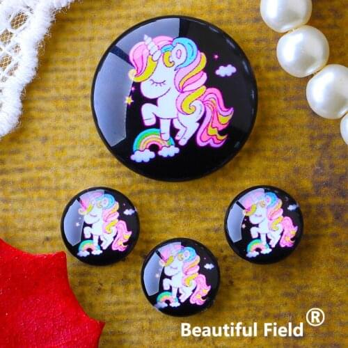 12mm 25mm 14mm 16mm 18mm 20mm Photo Glass Cabochons Round Cameo Set Handmade Settings 30mm Unicorn AM11898546