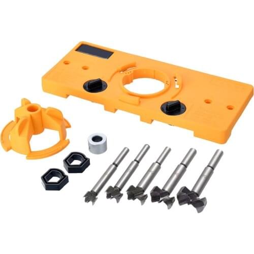 Concealed 35MM Cup Style Hinge Jig Boring Hole Drill Guide with Forstner Bit Wood Cutter Carpenter Woodworking DIY Tools