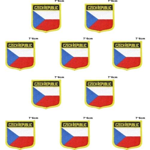 Czech Rep. Flag Embroidery Patches Iron on Saw on Transfer patches Sewing Applications for Clothes in Home&Garden