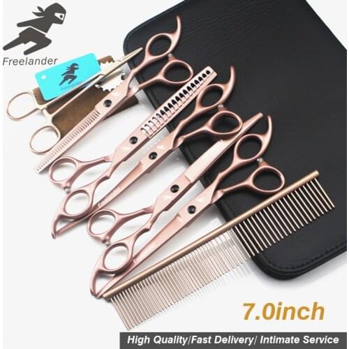 "Professional Hairdressing Scissors Hair Salon Hair Accessories Hair Set Hairdressing Shears 7 Inch Gold Stainless Steel Type"